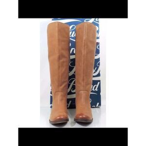 LUCKY BRAND Womens Toffee Brown Zip Zepia Almond Toe Leather Riding Boot 5 M